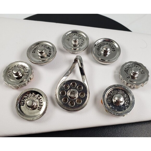 Ginger Snap Pendant with Set of 7 Cluster Rhinestone 18-20mm Fit Ginger Charms - Picture 9 of 11